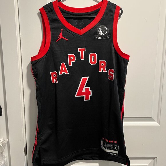 Men's Jordan Brand Scottie Barnes Toronto Raptors Jersey - Black - Picture 1 of 10